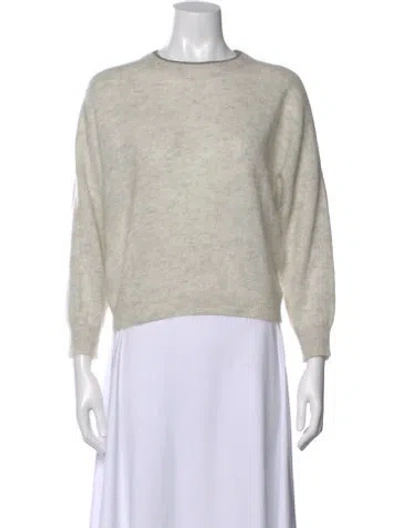 Pre-owned Brunello Cucinelli Mohair Crew Neck Sweatshirt In Neutral