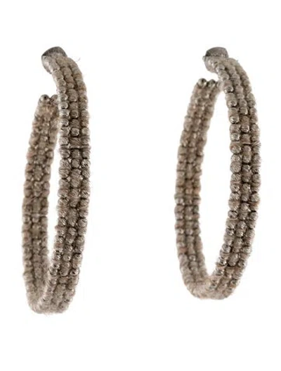 Pre-owned Brunello Cucinelli Mohair Hoop Earrings In Multi