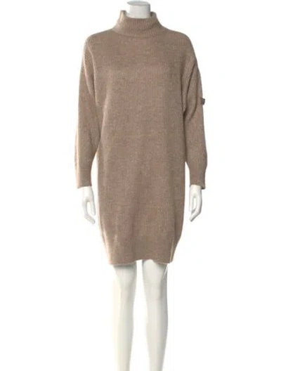 Pre-owned Brunello Cucinelli Mohair Knee-length Dress In Neutral