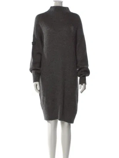 Pre-owned Brunello Cucinelli Mohair Knee-length Dress W/ Tags In Gray