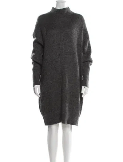 Pre-owned Brunello Cucinelli Mohair Knee-length Dress W/ Tags In Gray