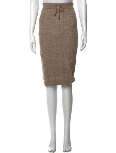 Pre-owned Brunello Cucinelli Mohair Midi Length Skirt In Brown