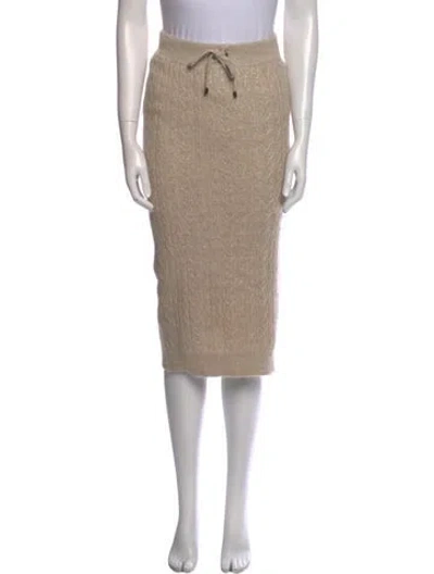 Pre-owned Brunello Cucinelli Mohair Midi Length Skirt In Neutral