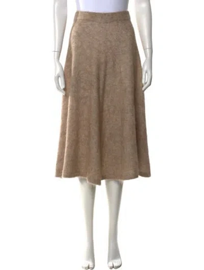 Pre-owned Brunello Cucinelli Mohair Midi Length Skirt In Neutral