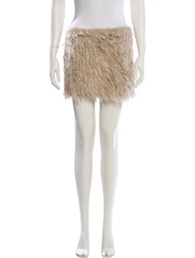 Pre-owned Brunello Cucinelli Mohair Mini Skirt W/ Tags In Neutrals
