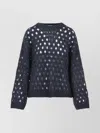Brunello Cucinelli Sequin-embellished Open-knit Sweater In Blue
