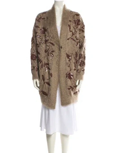 Pre-owned Brunello Cucinelli Mohair Printed Sweater In Neutral
