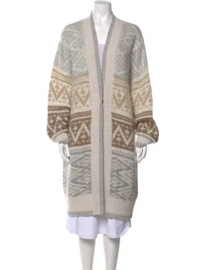 Pre-owned Brunello Cucinelli Mohair Printed Sweater In Neutral