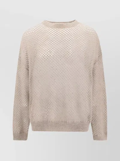 Brunello Cucinelli Mohair Sequin Knit Sweater In Neutral