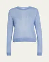 Brunello Cucinelli Mohair Shetland Gauze Crewneck Sweater In C2886 Avio Blue
