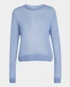 Brunello Cucinelli Mohair Shetland Gauze Crewneck Sweater In C2886 Avio Blue