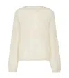 Brunello Cucinelli Mohair-silk Crew Neck Sweater In Neutral