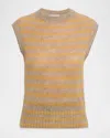 Brunello Cucinelli Mohair Striped Sleeveless Sweater In Yellow