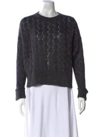 Pre-owned Brunello Cucinelli Mohair Striped Sweater In Blue