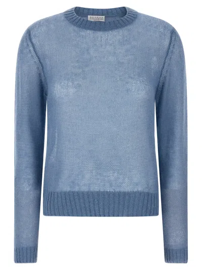 Brunello Cucinelli Mohair Sweater Sweaters And Cardigans In Blue
