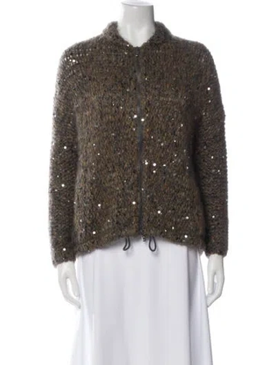 Pre-owned Brunello Cucinelli Mohair Tweed Pattern Jacket In Gray