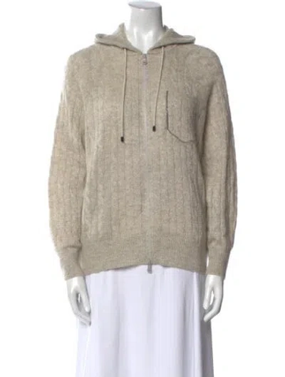 Pre-owned Brunello Cucinelli Mohair V-neck Sweater In Gray