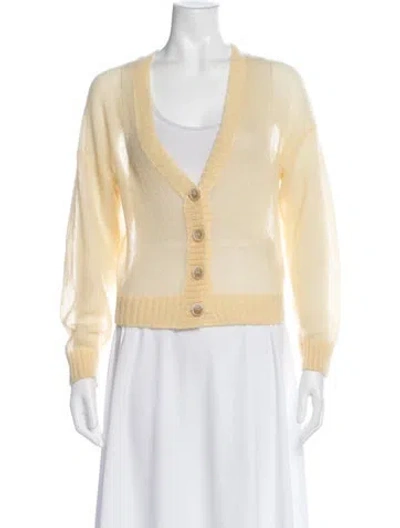 Pre-owned Brunello Cucinelli Mohair V-neck Sweater In Neutral