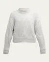 Brunello Cucinelli Mohair Wool Argyle Knit Turtleneck In Cxl37 Pearl Grey