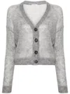 BRUNELLO CUCINELLI BRUNELLO CUCINELLI MOHAIR WOOL CARDIGAN WITH SHINY DETAILS