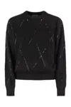 Brunello Cucinelli Women's Mohair, Wool, Cashmere And Silk Sweater With Dazzling Argyle Embroidery In Grey