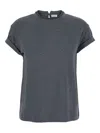 Brunello Cucinelli Monil Detail T-shirt In Gray