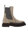 Brunello Cucinelli Suede Chelsea Boots In Black