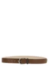 Brunello Cucinelli Leather Belt With Monili Detail In Brown