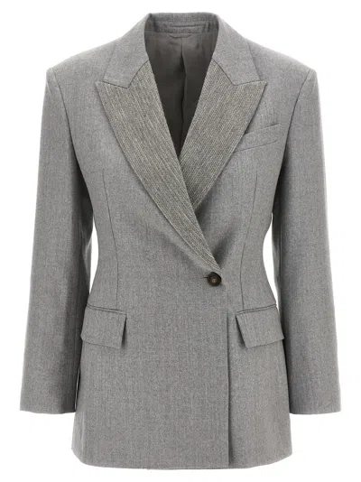Brunello Cucinelli Monile Blazer And Suits In Grey