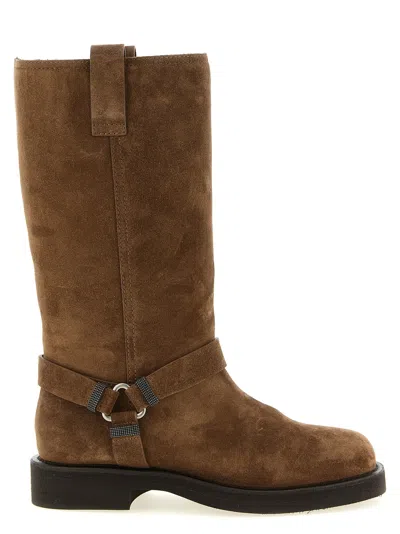 Brunello Cucinelli Monile Boot In Brown