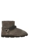 Brunello Cucinelli Suede Shearling Monili Harness Boots