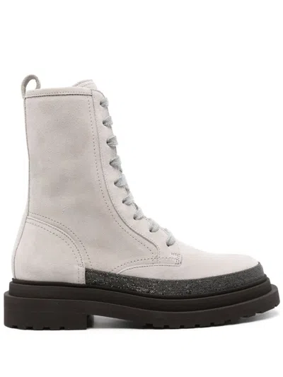 Brunello Cucinelli Monile Boots In Grey