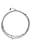 Brunello Cucinelli Strand Bracelet With Adjustable Beaded Detailing In Silver