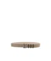 Brunello Cucinelli Suede Accessory Featuring Multiple Holes