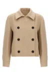 Brunello Cucinelli Cashmere Coat With Notched Collar And Double-breasted Design In Neutral