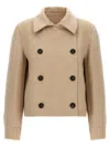 Brunello Cucinelli Cashmere Coat With Notched Collar And Double-breasted Design In Neutral