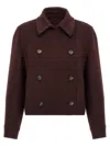 Brunello Cucinelli Cashmere Coat With Buttoned Cuffs And Double-breasted Design In Brown