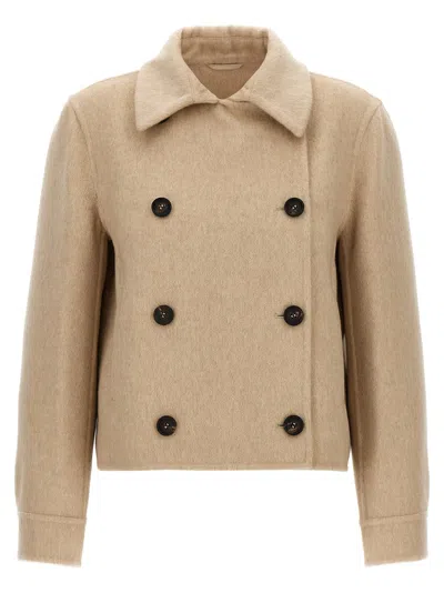 Brunello Cucinelli Monile Cashmere Coat Coats And Trench Coats Beige
