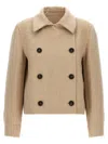 Brunello Cucinelli Cashmere Coat With Notched Collar And Double-breasted Design In Neutral