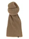 Brunello Cucinelli Monile Cashmere Scarf Scarves And Foulards Beige In Brown