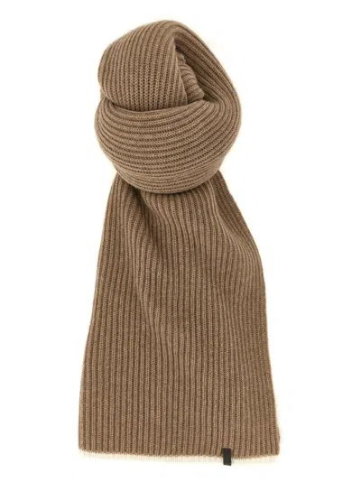 Brunello Cucinelli Monile Cashmere Scarf Scarves And Foulards Beige In Brown
