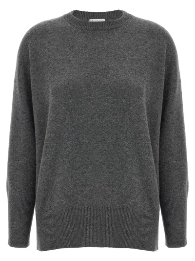 Brunello Cucinelli Monile Cashmere Sweater Sweaters And Cardigans Gray