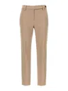 Brunello Cucinelli Cotton Trousers With Pockets And Belt Loops In Brown
