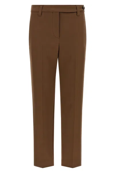 Brunello Cucinelli 'monile' Cotton Pants In Brown