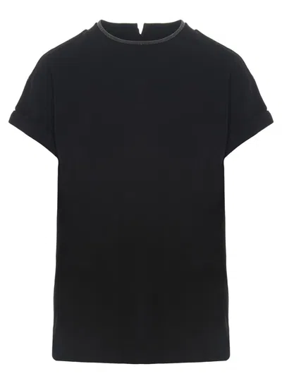 Brunello Cucinelli Monile Crew-neck T-shirt In Black