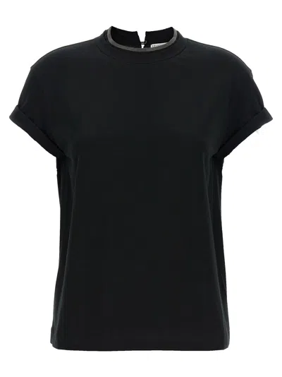 Brunello Cucinelli Monile Crew-neck T-shirt In Black
