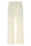Brunello Cucinelli Crop Pants With Belt Loops And Pockets In Neutral