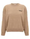 Brunello Cucinelli Monile Crop Sweater Sweaters And Cardigans Beige In Neutral