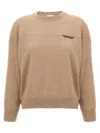 Brunello Cucinelli Monile Crop Sweater Sweaters And Cardigans Beige