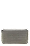 Brunello Cucinelli Precious Monili-embellished Crossbody Bag In Gray